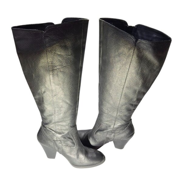 Naturalizer Women's Black Leather Marsella Knee-High Boots Wide Shaft  Size 9W - Picture 8 of 12